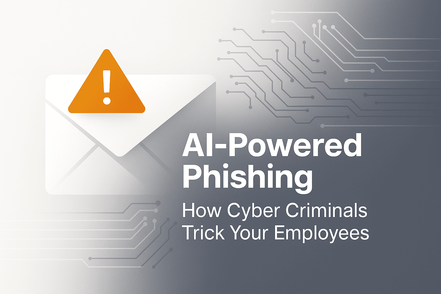 Blog featured image card for AI-Powered Phishing discussing how cyber criminals can trick employees.